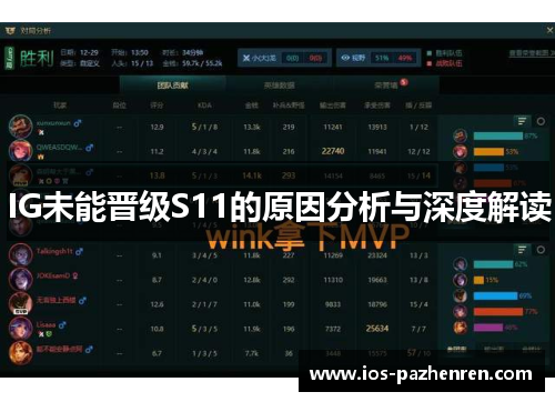 IG未能晋级S11的原因分析与深度解读 IG未能晋级S11的原因分析与深度解读